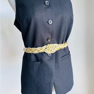 Vintage 80s/90s Womens Belt Cream/Cream Rope Style Accessory Statement